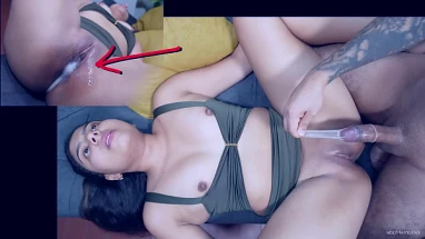 Unfaithful sister-in-law asks him to take off the condom and cum inside...