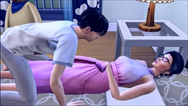 Asian step Brother Sneaks Into His Bed After Masturbating In Front Of The Computer - Asian